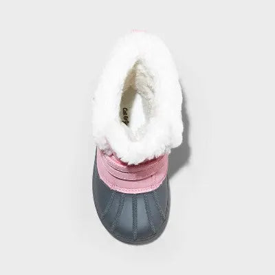 New - Cat & Jack Toddler Faux Fur Hook-And-Loop Ankle Winter Boots Waterproof Cat & JackBullseye Deals