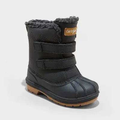 New - Cat & Jack Toddler Faux Fur Hook-And-Loop Ankle Winter Boots Waterproof Cat & JackBullseye Deals