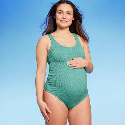 New - Crinkle One Piece Maternity Swimsuit - Isabel Maternity by Ingrid & Isabel Isabel Maternity by Ingrid & Isabel