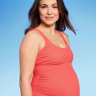 New - Crinkle One Piece Maternity Swimsuit - Isabel Maternity by Ingrid & Isabel Isabel Maternity by Ingrid & Isabel