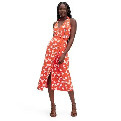New - Diane von Furstenberg Women's Collared Sleeveless Midi Wrap Dress Diane von Furstenberg for TargetBullseye Deals