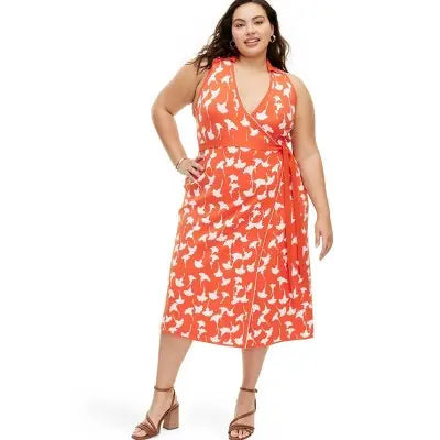 New - Diane von Furstenberg Women's Collared Sleeveless Midi Wrap Dress Diane von Furstenberg for TargetBullseye Deals
