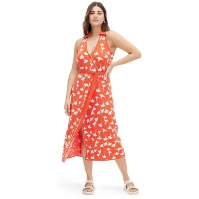 New - Diane von Furstenberg Women's Collared Sleeveless Midi Wrap Dress Diane von Furstenberg for TargetBullseye Deals