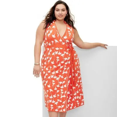New - Diane von Furstenberg Women's Collared Sleeveless Midi Wrap Dress Diane von Furstenberg for TargetBullseye Deals