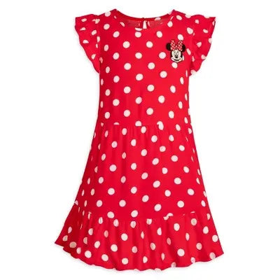 New - Disney Minnie Mouse Girls' Jersey Knit Pleated Dress DisneyBullseye Deals