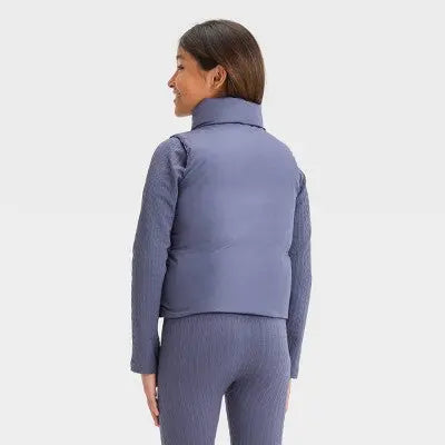New - Girls' Reversible Puffer Vest - All in Motion ilac All in Motion