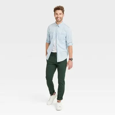 New - Goodfellow & Co Men's Mid Rise Slim Leg Slim Straight Chino Pants Stretch Goodfellow & CoBullseye Deals