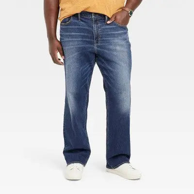 New - Goodfellow & Co Men's Tall Mid Rise Straight Leg Fit Below Knee Denim Jeans Goodfellow & CoBullseye Deals