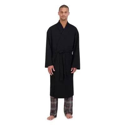 New - Hanes Premium Men's Solid Waffle Robe Hanes PremiumBullseye Deals