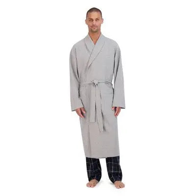 New - Hanes Premium Men's Solid Waffle Robe Hanes PremiumBullseye Deals