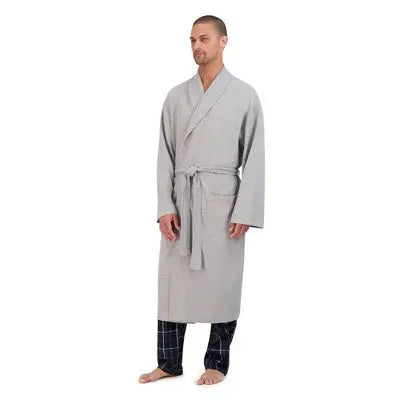 New - Hanes Premium Men's Solid Waffle Robe Hanes PremiumBullseye Deals