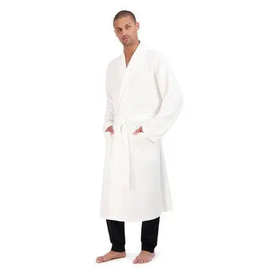 New - Hanes Premium Men's Solid Waffle Robe Hanes PremiumBullseye Deals