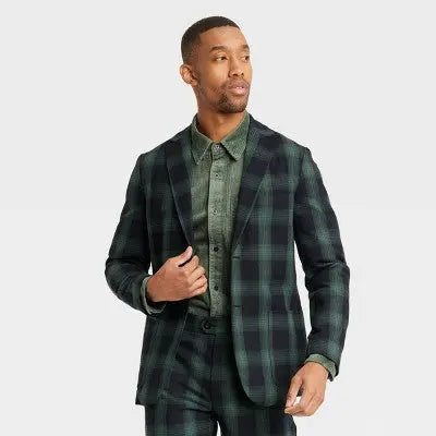 New - Houston White Adult Ombre Plaid Blazer - Green S Houston WhiteBullseye Deals