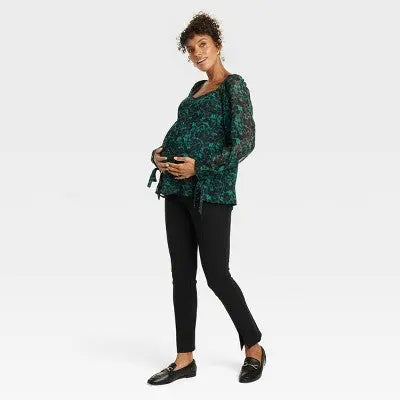 New - Isabel Maternity By Ingrid & Isabel Corsetry Woven Top Shirt Isabel Maternity by Ingrid & IsabelBullseye Deals