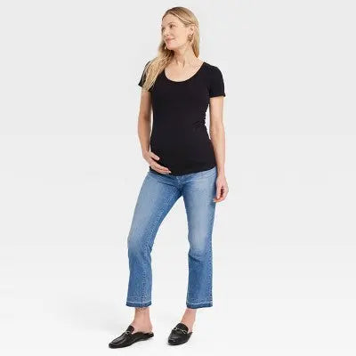 New - Isabel Maternity by Ingrid & High Rise Fit Ankle Bootcut Jeans Isabel Maternity by Ingrid & IsabelBullseye Deals