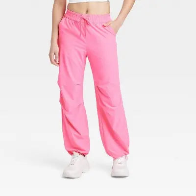 New - JoyLab Women's Mid-Rise Parachute Pants Relaxed Fit Casual Activewear JoyLabBullseye Deals