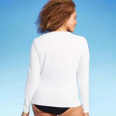 New - Lands' End Women's Crewneck Long Sleeve Shirt Rash Guard Swim Tee Lands' EndBullseye Deals