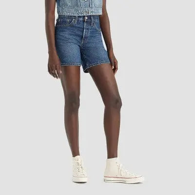 New - Levi's Women's Mid Rise Denim Jean Shorts Regular Fit 6