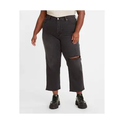 New - Levi's Women's Plus High Rise Straight Leg Crop Straight Jeans Stretch Denim Levi'sBullseye Deals