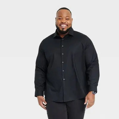 New - Men's Big & Tall Performance Dress Standard Fit Long Sleeve Button-Down Shirt - Goodfellow & Co Goodfellow & CoBullseye Deals