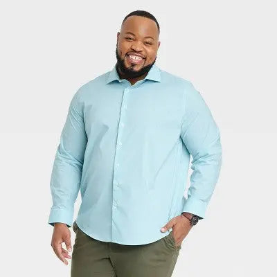 New - Men's Big & Tall Performance Dress Standard Fit Long Sleeve Button-Down Shirt - Goodfellow & Co Goodfellow & CoBullseye Deals