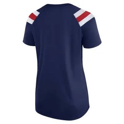 New - NFL Women's Authentic Mesh Short Sleeve Lace Up V-Neck Fashion Jersey New England PatriotsBullseye Deals