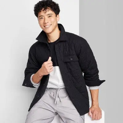 New - Original Use Men's Button Up Winter Flannel Shirt Jacket Quilted Full Lining Original UseBullseye Deals