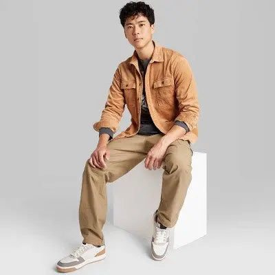 New - Original Use Men's Casual Corduroy Button-Down Shirt Jacket Long Sleeve Original UseBullseye Deals