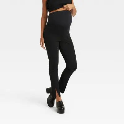 New - Over Belly Split Front Ponte Maternity Pants - Isabel Maternity by Ingrid & Isabel Isabel Maternity by Ingrid & IsabelBullseye Deals