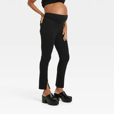 New - Over Belly Split Front Ponte Maternity Pants - Isabel Maternity by Ingrid & Isabel Isabel Maternity by Ingrid & IsabelBullseye Deals