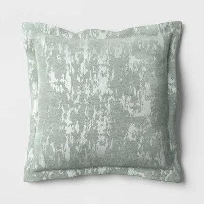New - Oversized Velvet Jacquard Square Throw Pillow Teal Green - Threshold ThresholdBullseye Deals