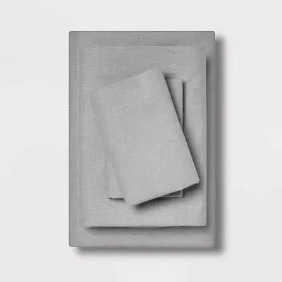 New - Room Essentials 215 Thread Count Cotton Blend 4PC Sheet Set Lightweight Room EssentialsBullseye Deals