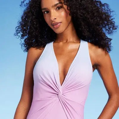 New - Shade & Shore Women's Plunge One Piece Swimsuit High Leg Backless Shade & ShoreBullseye Deals