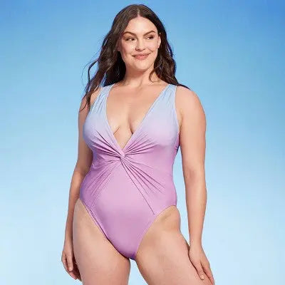 New - Shade & Shore Women's Plunge One Piece Swimsuit High Leg Backless Shade & ShoreBullseye Deals