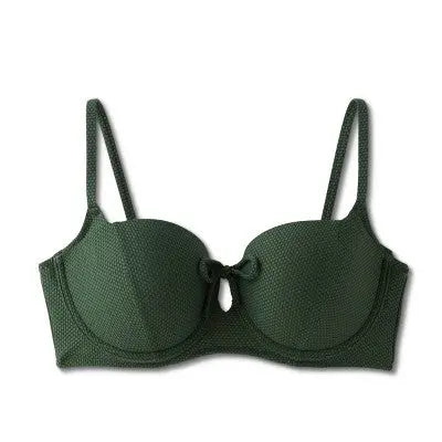 New - Shade & Shore Women's Tie-Front Bikini Top Swimwear Cutout Swimsuit Shade & ShoreBullseye Deals