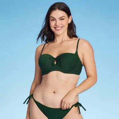 New - Shade & Shore Women's Tie-Front Bikini Top Swimwear Cutout Swimsuit Shade & ShoreBullseye Deals