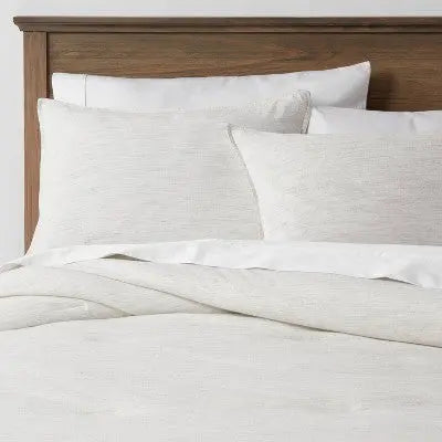 New - Space Dyed Cotton Linen Comforter & Sham Set - Threshold ThresholdBullseye Deals