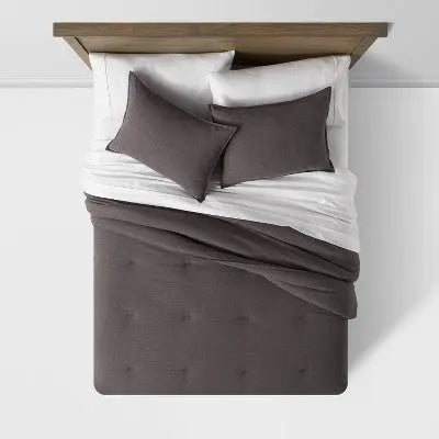 New - Space Dyed Cotton Linen Comforter & Sham Set - Threshold ThresholdBullseye Deals