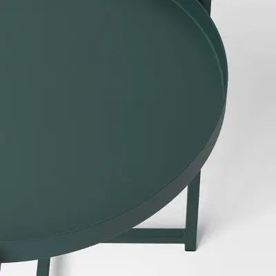 New - Steel Round Tray Top Outdoor Portable Side Table - Room Essentials Room Essentials