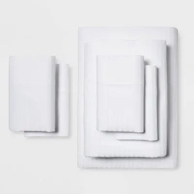 New - Threshold 400 Thread Count Cotton Damask 6PC Sheet Set Sophisticated Threshold SignatureBullseye Deals