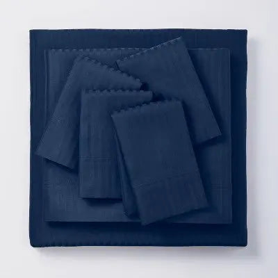New - Threshold 400 Thread Count Cotton Damask 6PC Sheet Set Sophisticated Threshold SignatureBullseye Deals