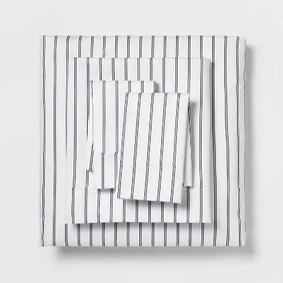 New - Threshold 400 Thread Count Cotton Sateen 4PC Sheet Set Wrinkle-Resistant ThresholdBullseye Deals