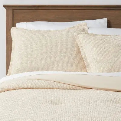 New - Threshold Cotton Waffle Comforter Set OEKO-TEX Waffle-Weave ThresholdBullseye Deals