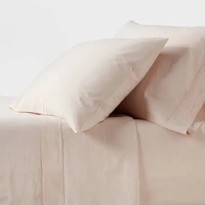 New - Threshold Organic Cotton Percale 4-Piece Sheet Set Fitwise Tech ThresholdBullseye Deals