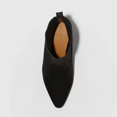 New - Universal Thread Women's Block High Heel Ankle Boots Pull-On Suede Booties Universal ThreadBullseye Deals