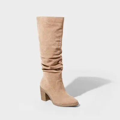 New - Universal Thread Women's Faux Suede Tall Knee High Block Heel Boots Pointed Toe Universal ThreadBullseye Deals