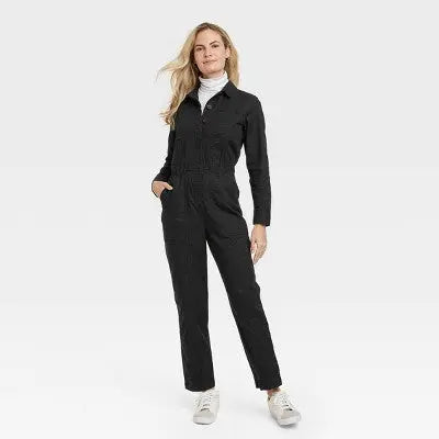 New - Universal Thread Women's Long Sleeve Button Down Coveralls Jumpsuits Universal ThreadBullseye Deals