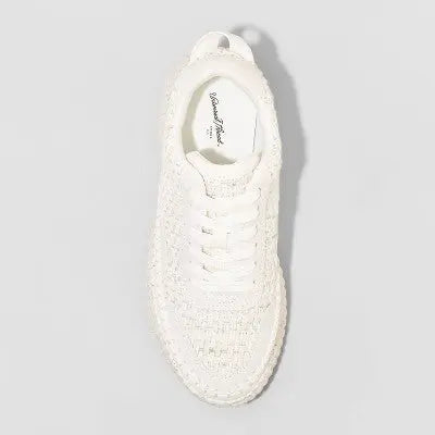 New - Universal Thread Women's Low Top Lace-Up Sneakers Memory Foam Insole Woven Universal ThreadBullseye Deals