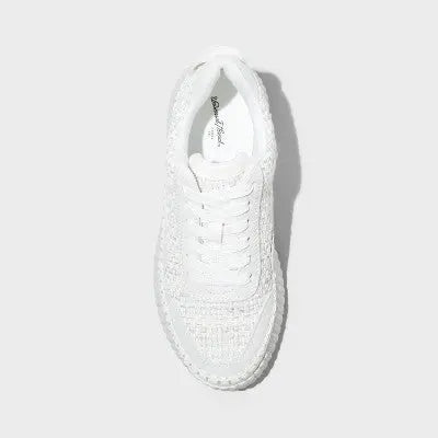 New - Universal Thread Women's Low Top Lace-Up Sneakers Memory Foam Insole Woven Universal ThreadBullseye Deals