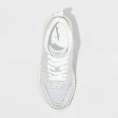 New - Universal Thread Women's Low Top Lace-Up Sneakers Memory Foam Insole Woven Universal ThreadBullseye Deals